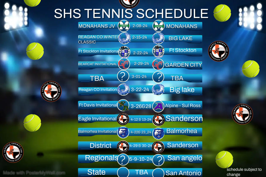  2024 HS Tennis Schedule - Updated